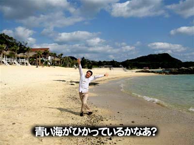 青い海がひかっているかなあ？